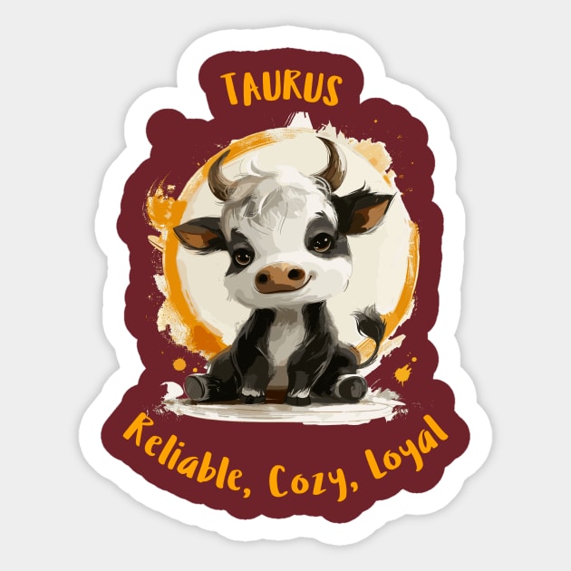Taurus Cartoon Zodiac Sign Sticker by Vinokurio